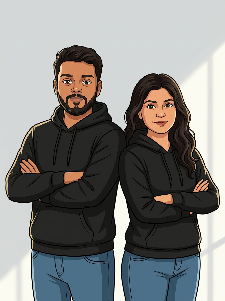 Aadhavan and Sanjana, founders of Branduo